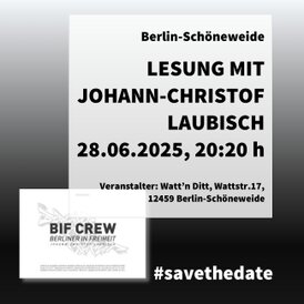 Autorenlesung mit Johann-Christof Laubisch am 28.06.2025 um 20:20 Uhr in Watt'n Ditt in Berlin